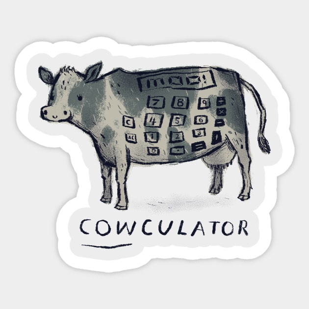 cowculator cow shirt Sticker by Louisros